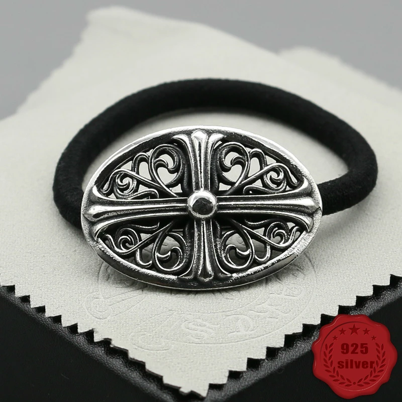 

S925 sterling silver Hairwear personality fashion hip hop punk style cross flower styling to send lover gift new hot sale
