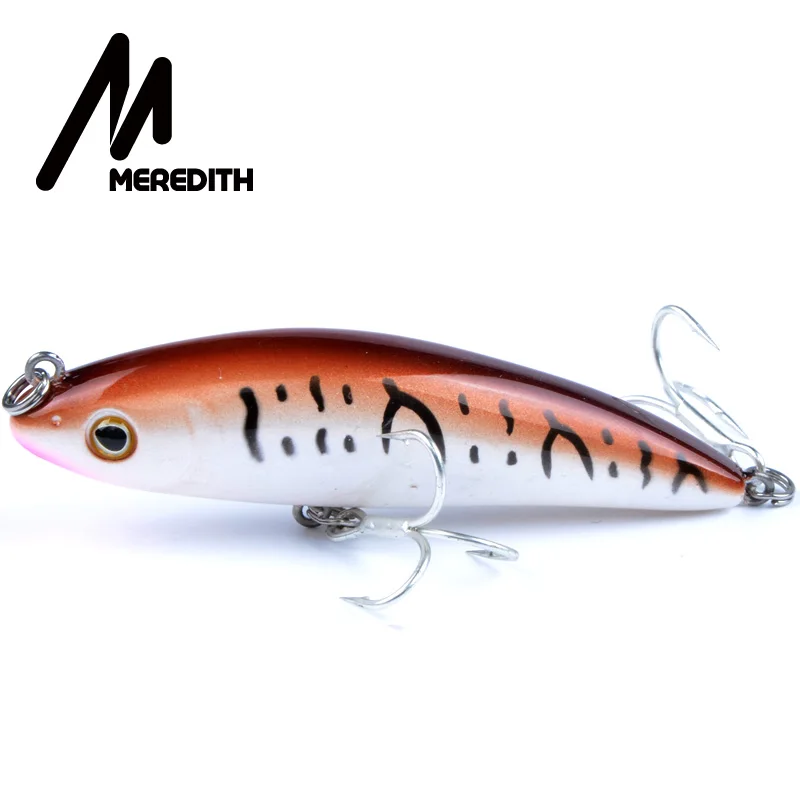 MEREDITH fishing популярная модель, качественные рыболовные приманки, VIB, маленькие карандашные приманки 75 мм 10 г, жесткие плавающие приманки - Цвет: H