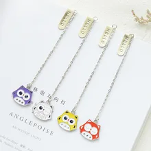 4 Pcs/Set Cute Cartoon Owl metal Pendant Bookmark Book Holder Message Card Gift Stationery