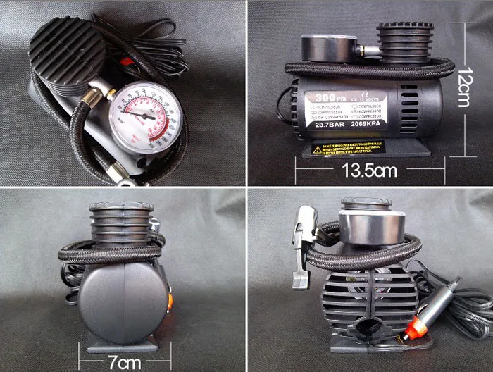 Новое поступление Портативный 12 В Авто электрический воздушный компрессор шин насос 300 фунтов/кв. дюйм для автомобиля мотоцикла