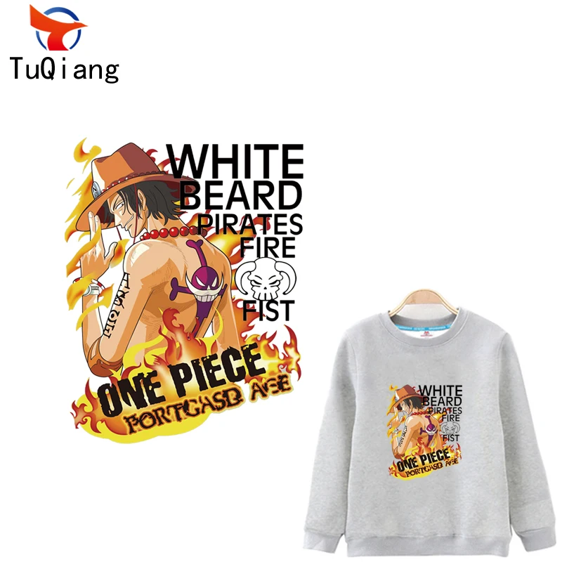 10pcs Anime Catoon One Piece Portgas*D*Ace pattern stickers patches T