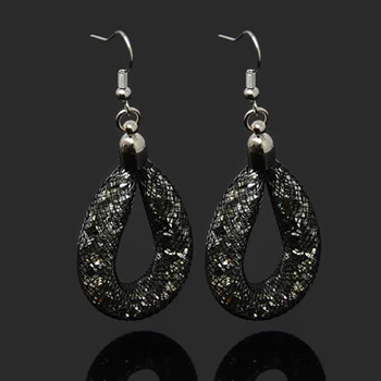

Chanfar Fashion New Design Resin Tube Mesh Crystal Earrings For Women Dangle Drop Earrings Jewelry