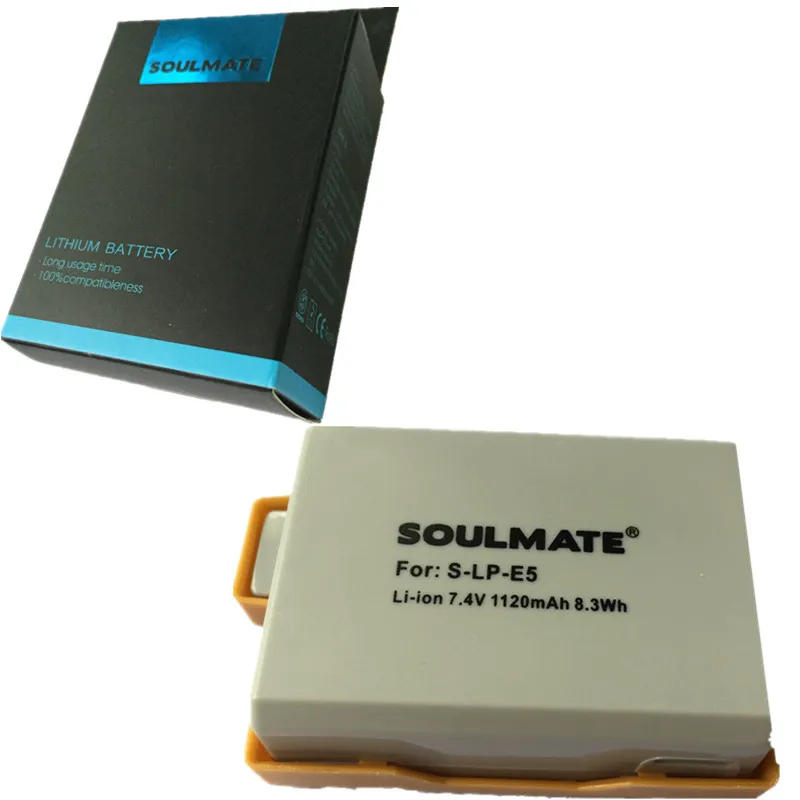 SOULMATE LP-E5 комплект литиевых батарей LPE5 цифровой Камера Батарея LP E5 для цифровой однообъективной зеркальной камеры Canon EOS 450D 500D 1000D поцелуй X2 X3 F Rebel XS XSi