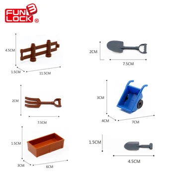 

6pcs Farm Tool Set Funlock Duplo Fun Farm Tools Block Toys For Kids