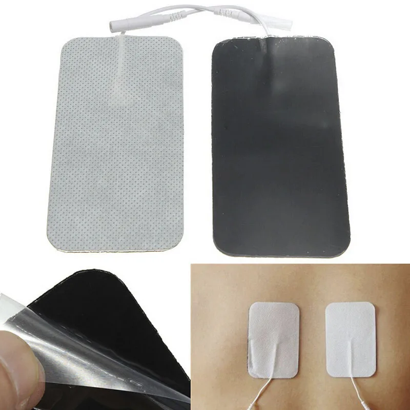 1Pair Long Life Head Electrode Lead Wires/Cable Electrode Pads For EMS Tens Machine Massager