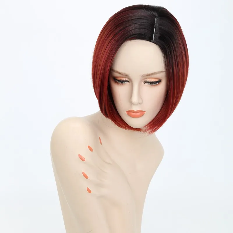 Короткие белые парики для женщин Ombre цвет парики Feamle термостойкие волокна синтетические волосы парики Косплей YxCheris - Цвет: #2