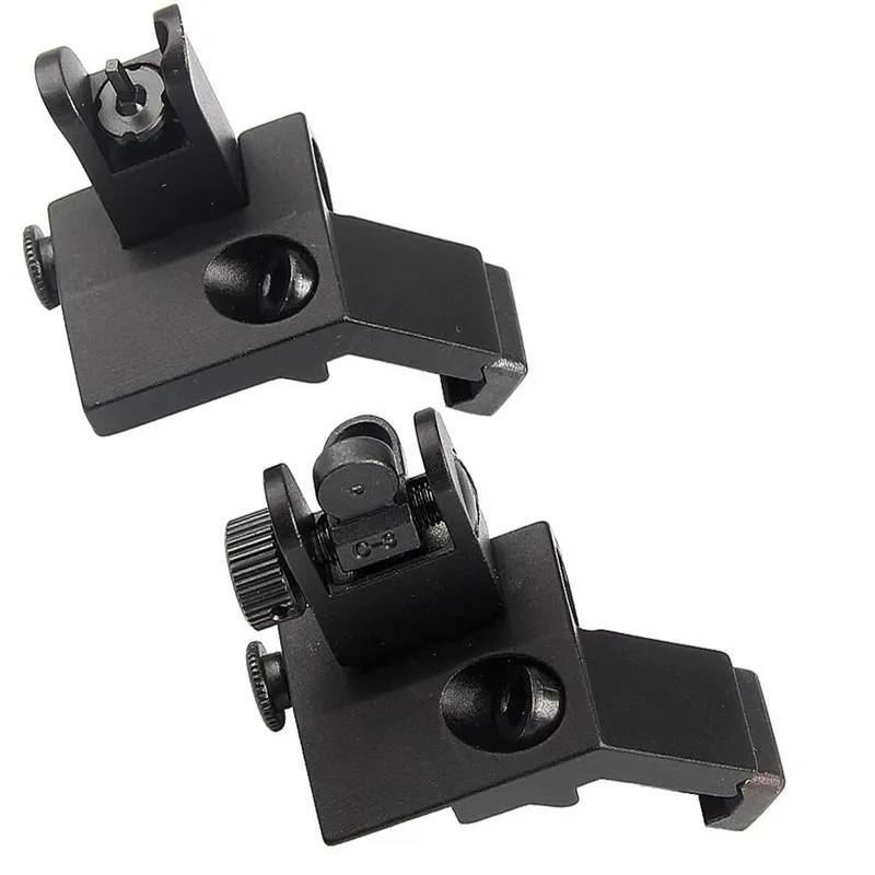 

AR15 1 Pair Tactical BUIS Front and Rear Side Sight Flip Up 45 Degree Rapid Transition Iron Sights of Gun Accessories