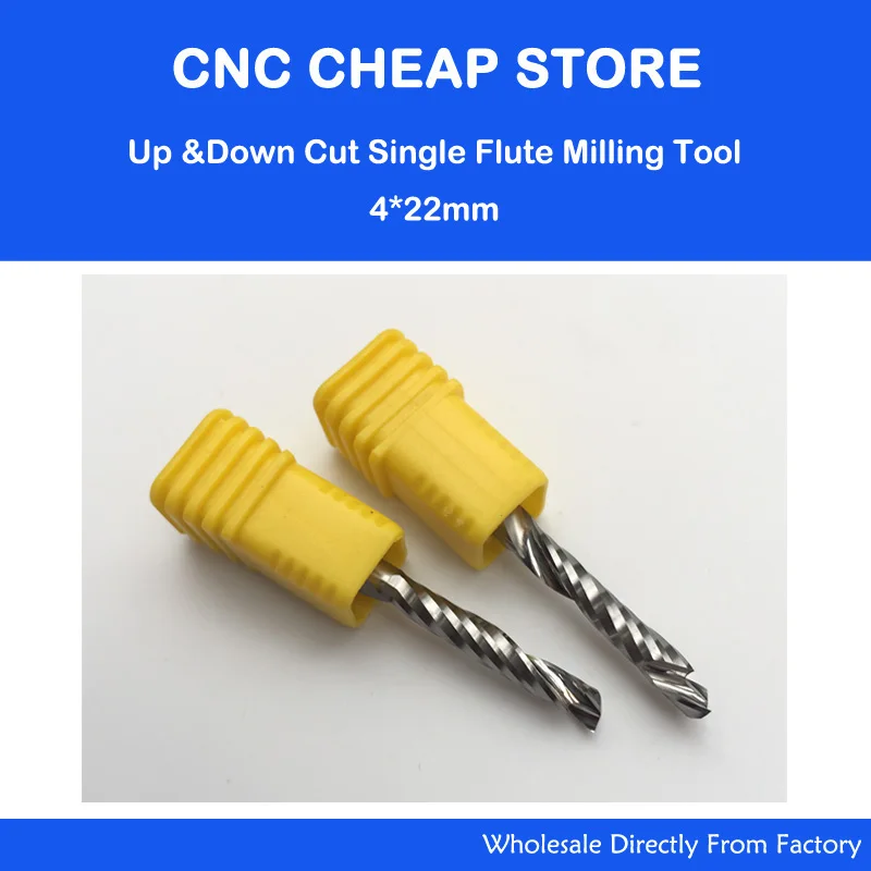 2PCS HQ UP & DOWN Cut 4x22mm Single Flute Spiral Carbide Mill Tool Cutters for CNC Router, Compression Wood End Mill Cutter Bits 2PCS HQ UP & DOWN Cut 4x22mm Single Flute Spiral Carbide Mill Tool Cutters for CNC Router, Compression Wood End Mill Cutter Bits