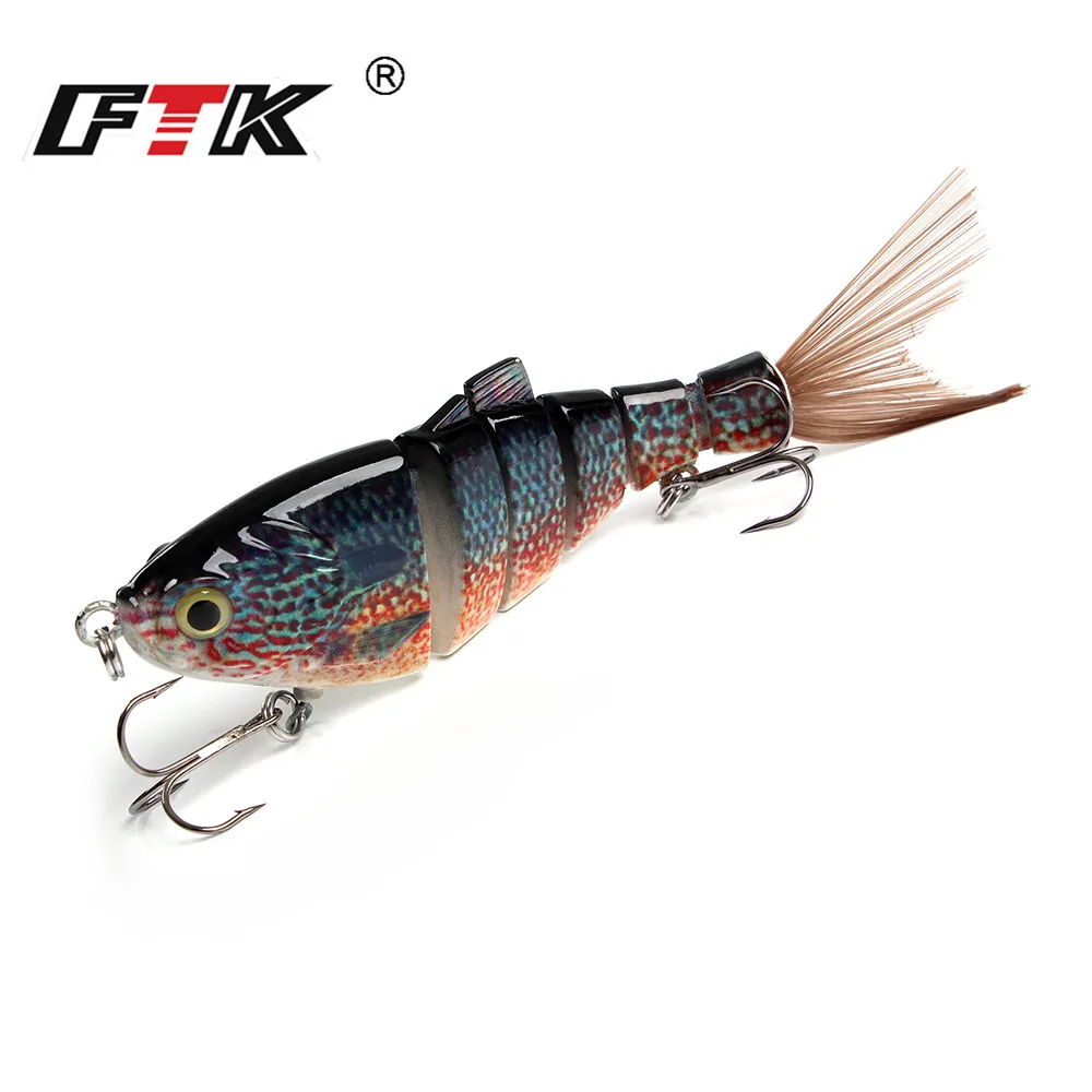  FTK 1pc 6 Segments 44g Fishing Bass Lure Crankbait Swim Bait Sinking Wobblers Multi Jointed with Tr