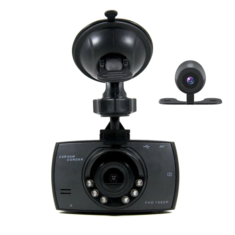 HGDO Car DVR Camera Full HD 1080P Dual Lens 140 Degree Dashcam Video Registrars for Cars 6 LED Night Vision G-Sensor Dash Cam - Название цвета: dual dash cam