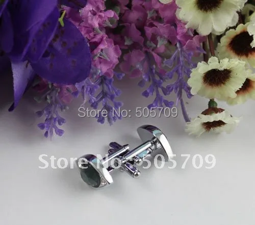 

FREE SHIPPING 2 Sets black rhinestone eye-shape cufflinks #22244