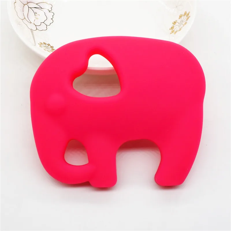Chenkai 2 шт. силиконовый Прорезыватель "Слон" DIY Детская Соска с животным манекен Жевательная подвеска-грызунок Монтессори Прорезыватель игрушка BPA бесплатно - Цвет: Pink
