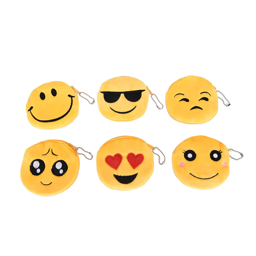 1 шт. милая, Стильная Новинка emoji улыбка на молнии плюшевые портмоне Мини Изменить чехол Bolsa