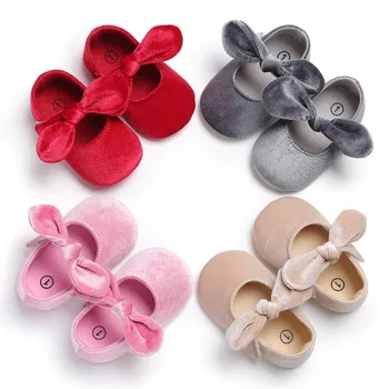 

New Newborn Baby Girl Shoes Glitter Soft Sole Bow Shoes First Walkers Bowknot Toddler Prewalkers 0-18M