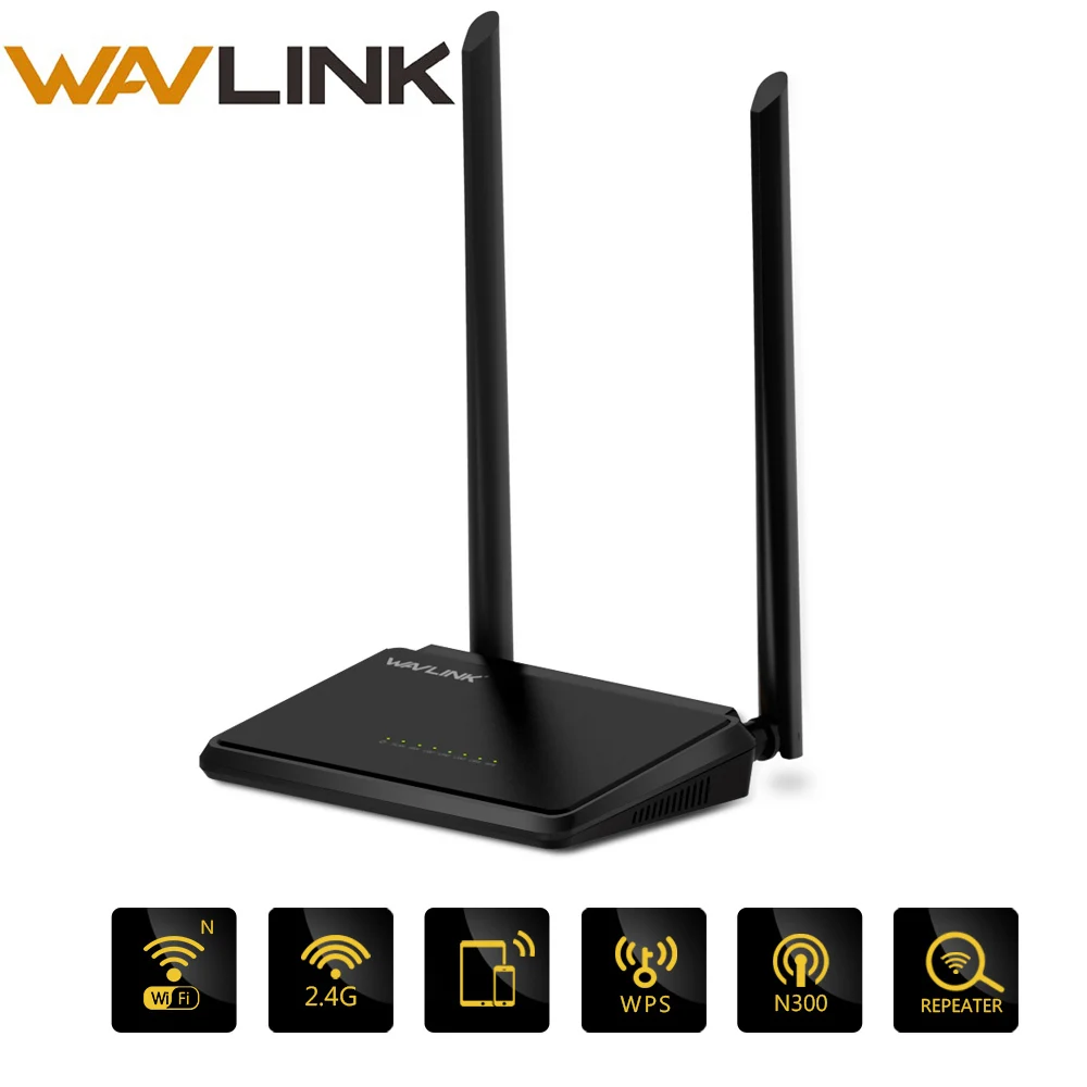 

Wavlink 300Mbps Wireless wifi router Smart Wifi Router Repeater 2x5dBi AP WPS Broadband router Mini Home 2.4G 5WAN/LAN Ports QoS