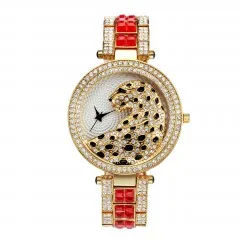 MISSFOX Tiger Wonder женские модные часы, кварцевые часы-браслет, золотые часы, женские золотые противоударные водонепроницаемые часы - Цвет: V2274