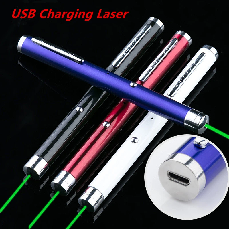 USB Green Laser Pen Powerful Flashlight Laser Beam Light Charging