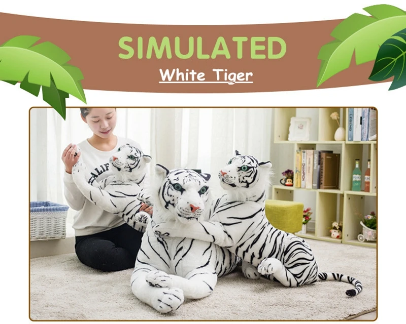 Dorimytrader Simulation Animal Tiger Plush Toy Large Stuffed Animals Realistic Tigers Toys for Children Gift Home Decoration 170cm (1)