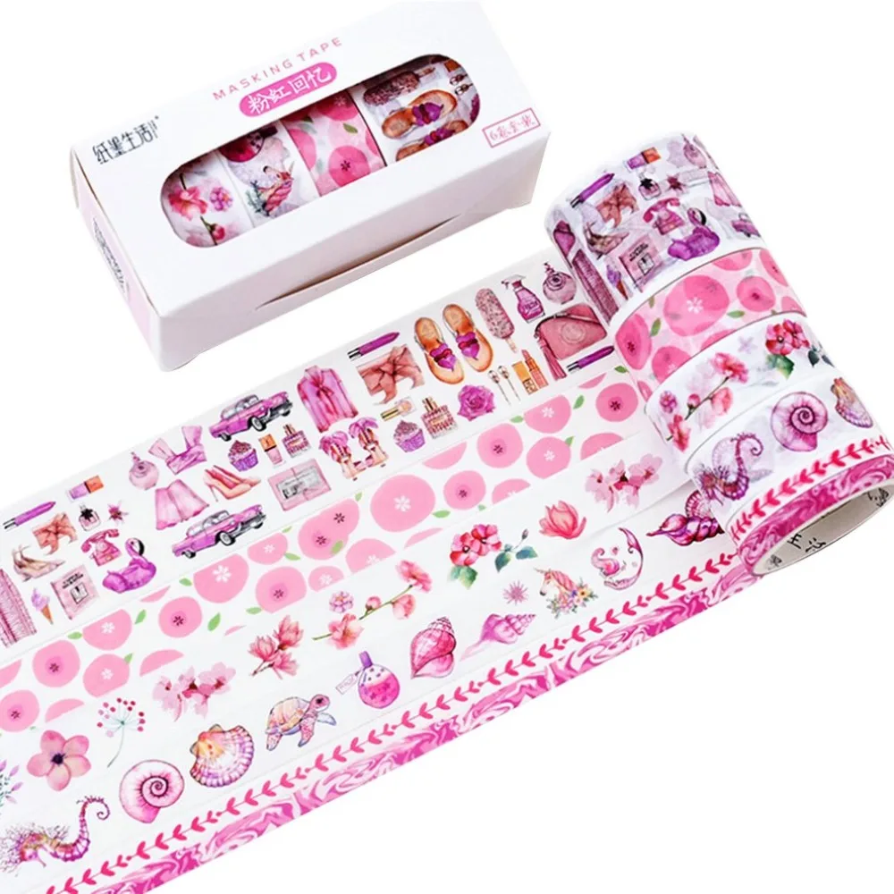 

Cute Cartoon Tape Set Japanese Craft Paper Tape for Decorative Scrapbooking Bullet Journal Planner Hand Tape