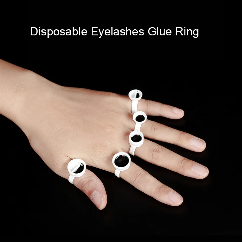 

Yelix 100 Pcs Disposable Eyelashes Glue Ring Holder Eyelash Extension Pallet Glue Holder Eyelash Rings Container Tattoo Pigment