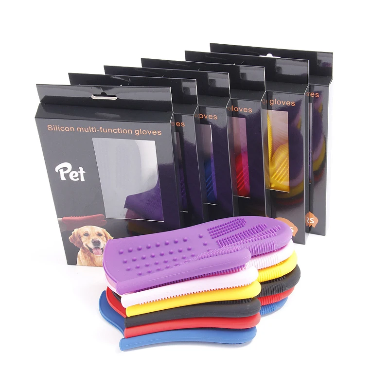 

Pet Silicone multi-function Glove For Dog Grooming Pet Dog Finger Cleaning And Combs Cat Bath Hair Brush Grooming Tool