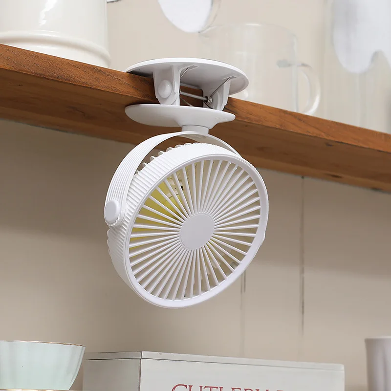 

DHaws 360 Degree Rotation Mini USB Rechargeable Air Cooling Fan Clip Desk Fan Dual Use Home Student Portable Desktop Office Fan
