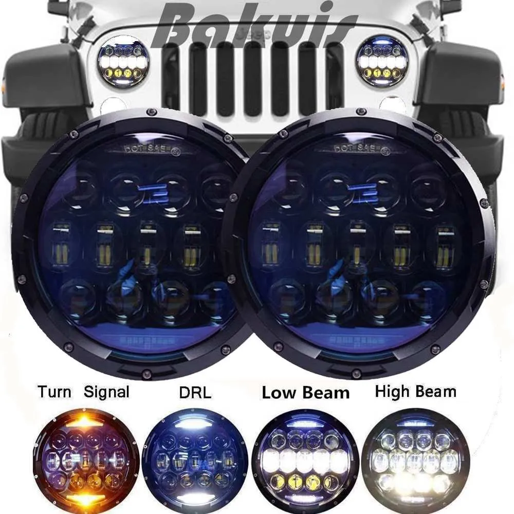 Самый яркий для Jeep Wrangler светодиодный налобный фонарь 7 дюймов мото проектор Lada 4x4