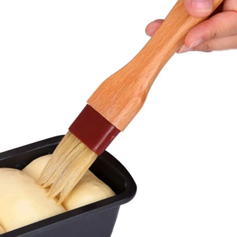 

VFGTERTE Wood Handle BBQ Basting Brushes Pastry Cooking Baking Cream Basting Oil Barbecue Cooking Bristle Brush Tools Utensil