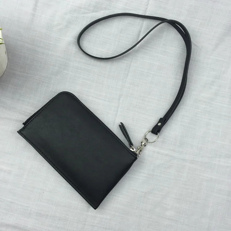 Хит, модная маленькая мини сумка для телефона на шею, многофункциональная переносная Сумочка-клатч с ремешком, кошелек для монет, женская сумочка на молнии - Цвет: Черный