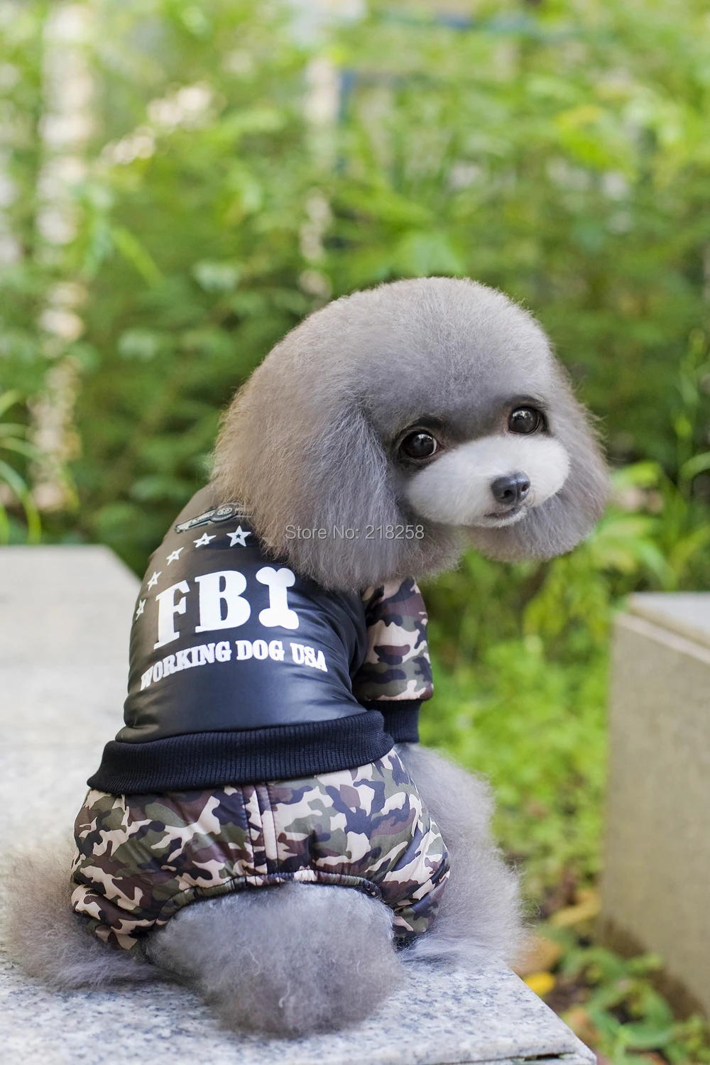 New Cute FBI camouflage coat four legs Pet Dogs Coat Free Shipping By