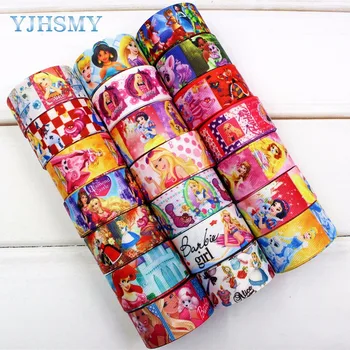 

YJHSMY 173207, 25mm 10 yards Cartoon Ribbons Thermal transfer Printed grosgrain Wedding Accessories DIY handmade material