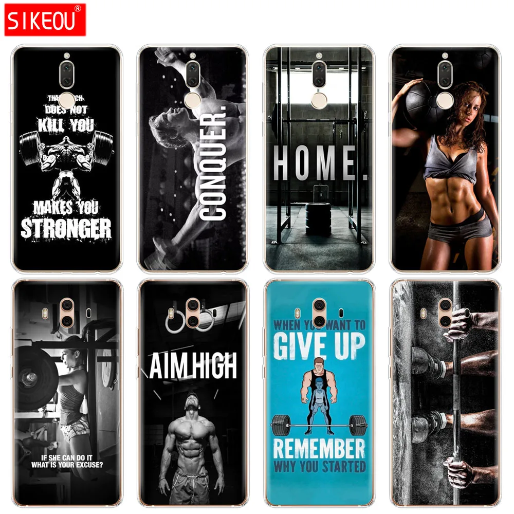 

Silicone Cover phone Case for Huawei mate 7 8 9 10 pro LITE Loving Bodybuilding Gym Fitness