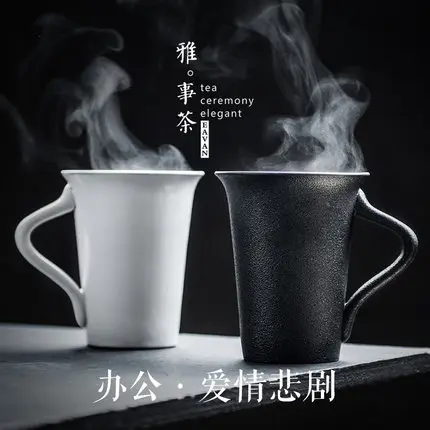 

New design Ceramic mug large capacity coffee milk breakfast mug drink water couple mug Cup mouth micro-design taste comfortable