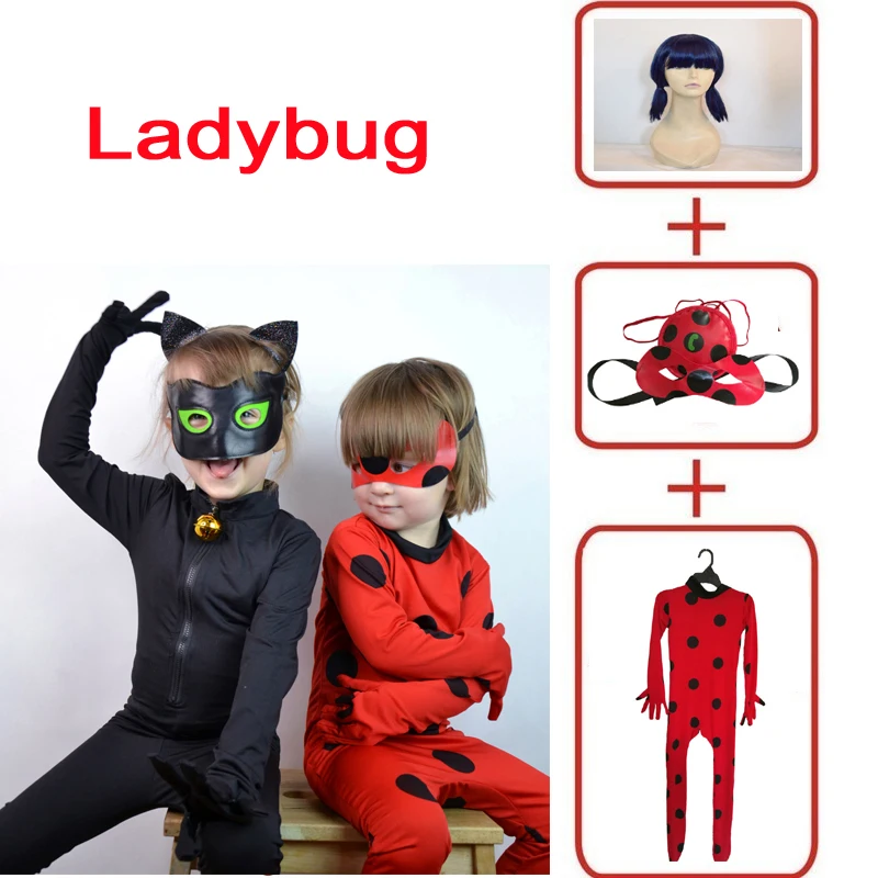 Us 758 45 Offladybug Cospay Cat Noir Halloween Christmas Lady Bug Costume For Boys Cosplay Kids Party Clothes Mask Costumes Jumpsuits Set In Movie