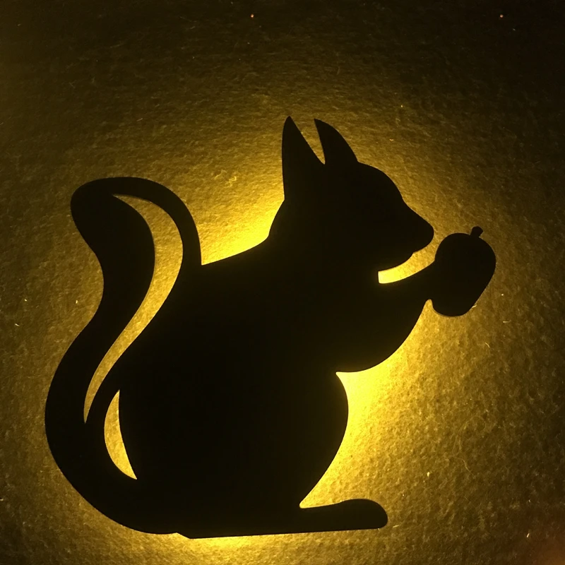 Cat shape Sensor&Voice Silhouette Lamp LED Night Light Nursery Sensor LED Battery Decorative Wall Lamp for Children Bedroom (15)