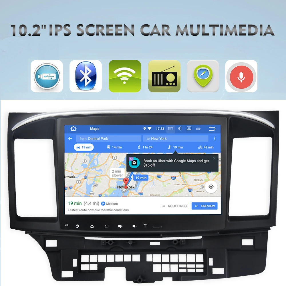 Excellent Android 9.0 Car Radio 2 Din For Mitsubishi Lancer /X /10Multimedia Radio 2 Din octa-core 4Gb RAM 32GB ROM Navigation PX5 1