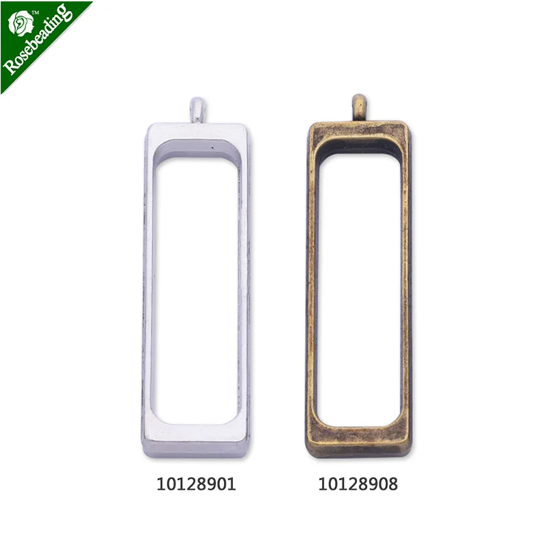 

10pcs 40.3x12mm Rectangular framework zinc alloy accessories,open back pendant,resin mould