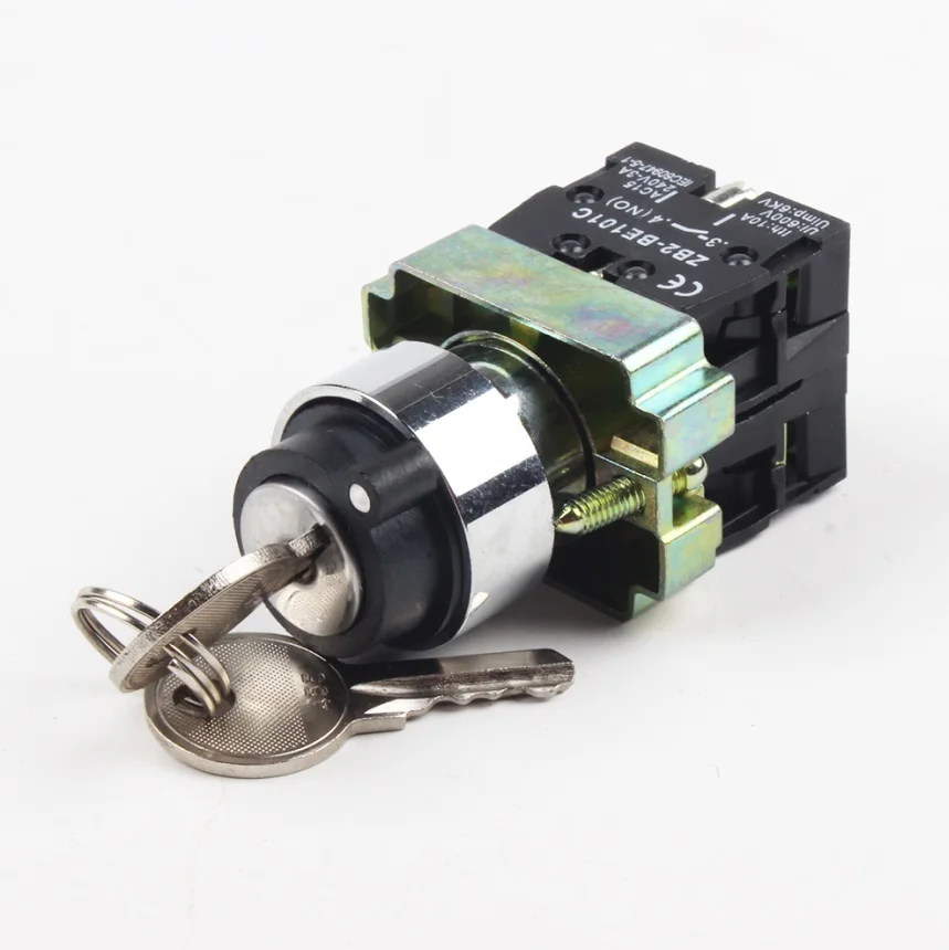 XB2 BG65 2 Position 1 NO 1NC Spring Reset Momentary Key Operated