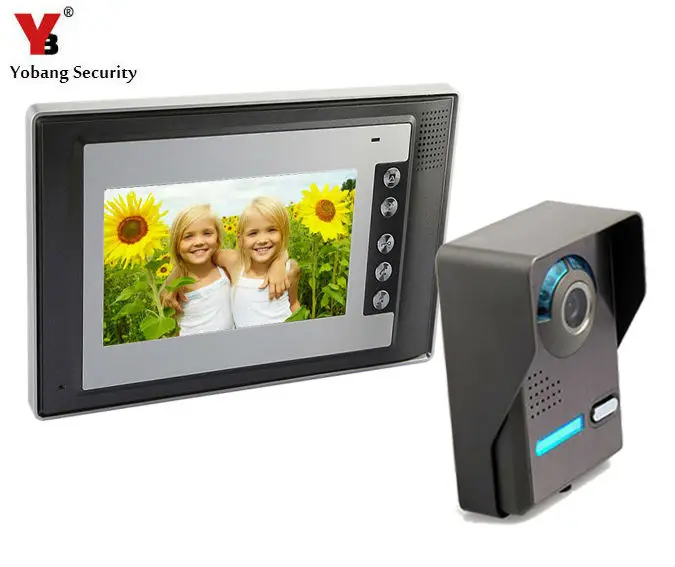 

Yobang Security Wired Video Intercom Doorbell System Video Door Phone Bell Kits IR Night Vision Camera Door Bell Intercom