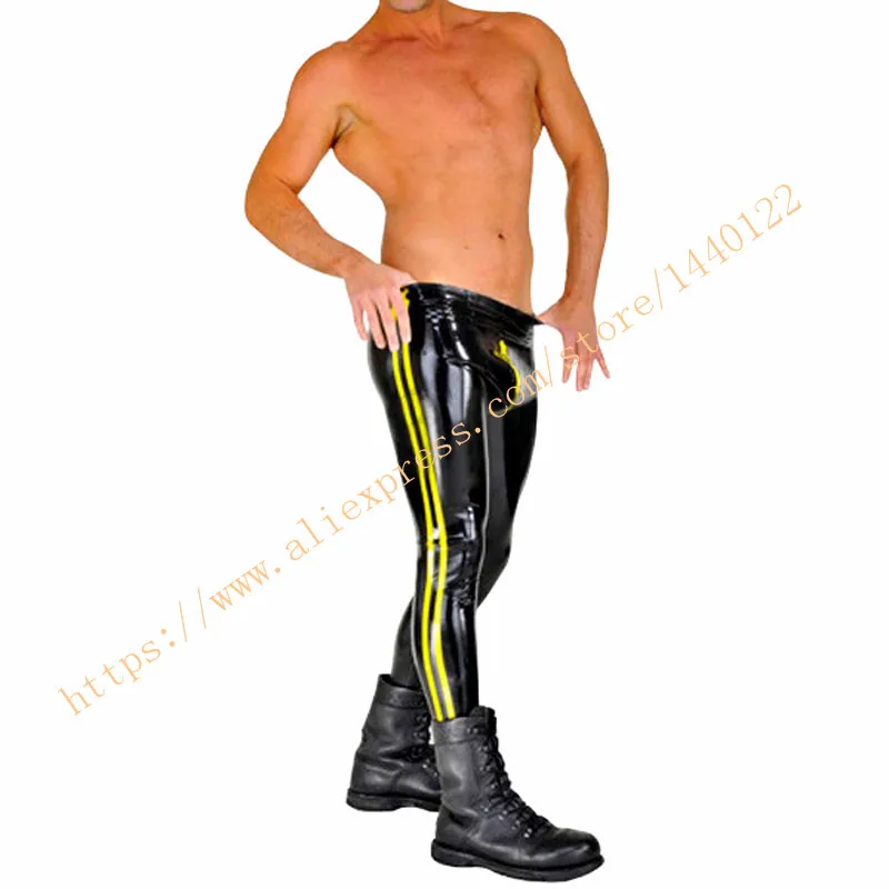 Free-shipping-Latex-pants-garments-rubber-leggings-for-men-