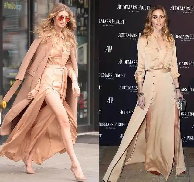 Women Buttoned Shoulder Epaulettes Long Sleeves Buttoned Cuffs Militaire Crepe Maxi Dress