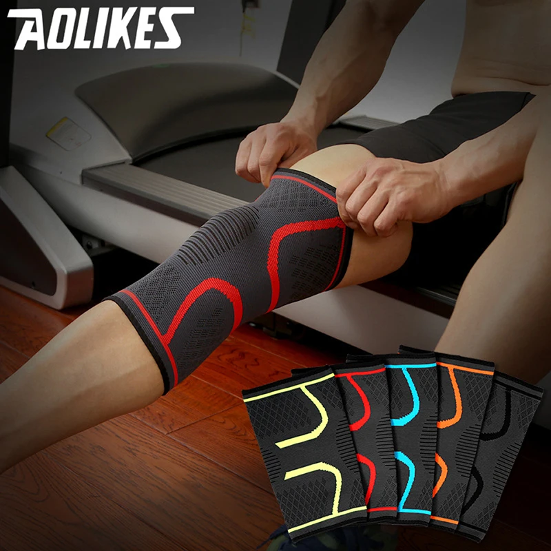 

1PC Compression Basketball Knee Pad Fitness Running Cycling Knee Support Sports Braces Elastic Nylon Sleeve for Volleyball