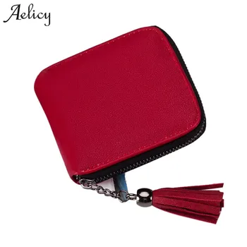 

Aelicy Luxury ligh quality tassel coin purses women wallets mini small money bags famous designer brand card key headset holder