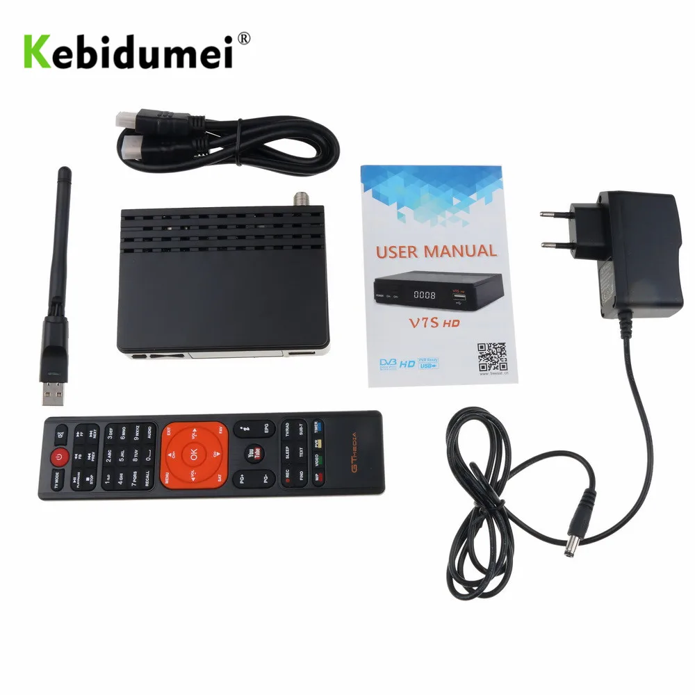 Kebidumei спутниковый ТВ приемник декодер Freesat V7 HD DVB S2 + USB Wfi с 4 линиями Европа CCCam