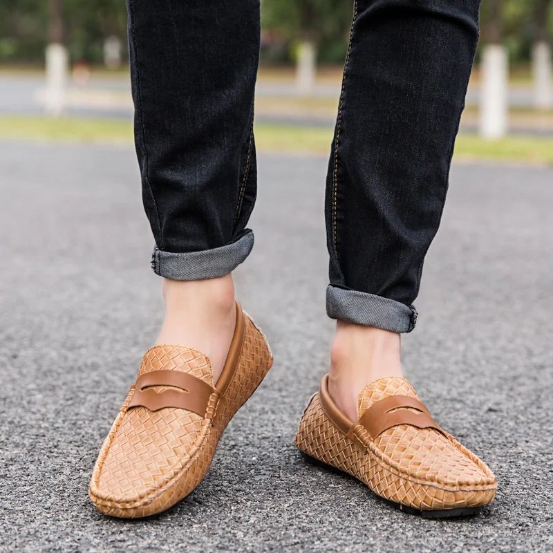 

2019 Fashion Comfortable Casual Shoes Loafers Men Shoes Quality Split Leather Shoes Men Flats Hot Sale Banquet Shoes