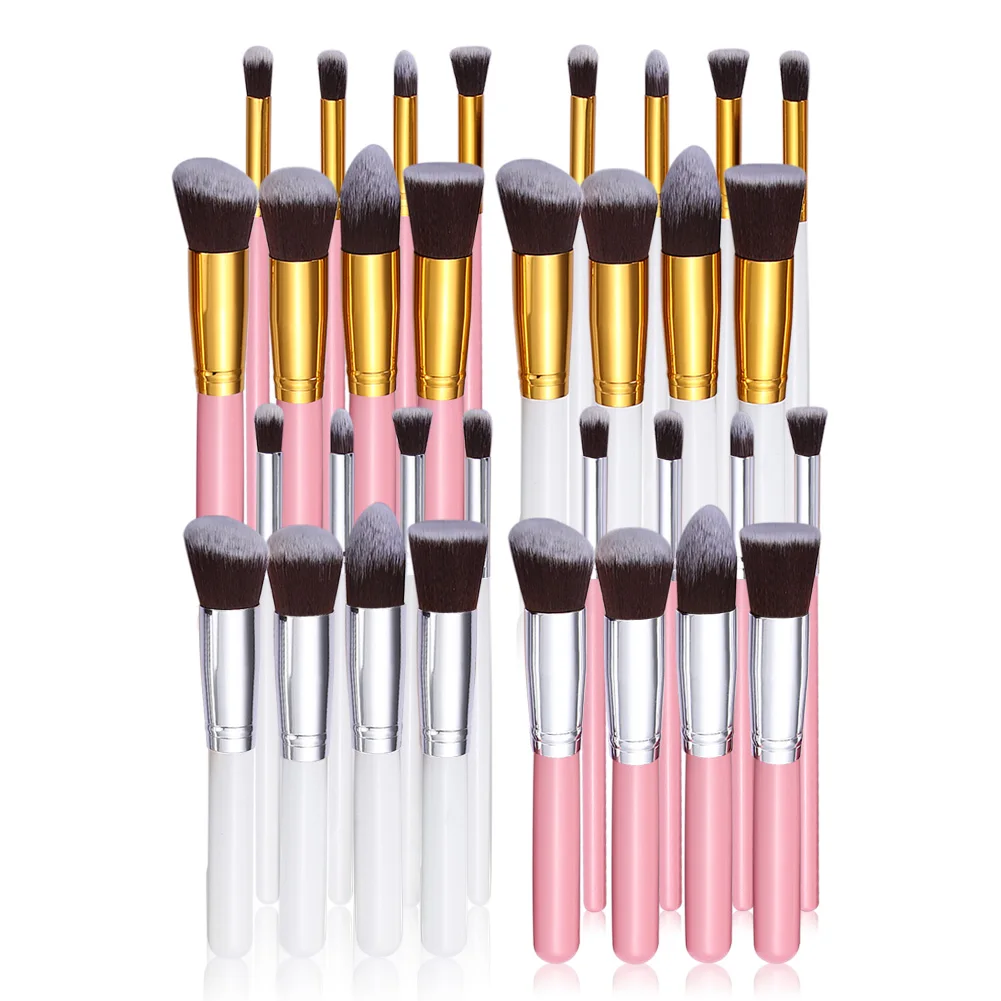 8pcs/Set Pink Makeup Brush Set Wooden Handle Eyebrow Blush Cosmetic