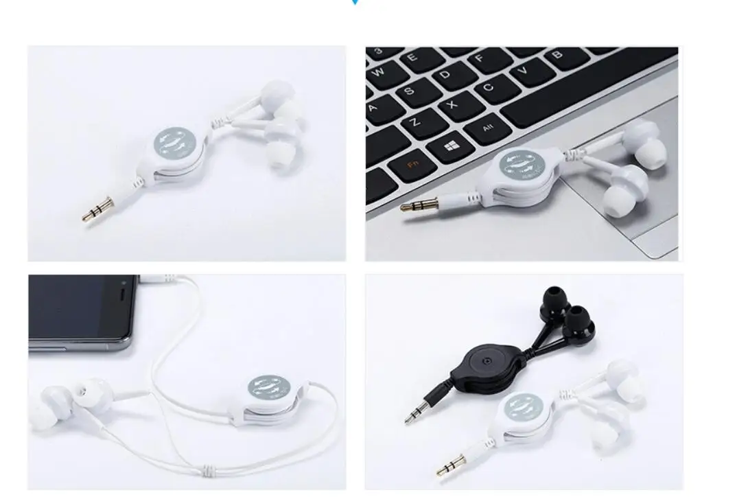 Универсальные проводные наушники, Портативные Выдвижные наушники 3,5 мм, наушники для прослушивания музыки, проводные наушники для компьютера, MP3, MP4