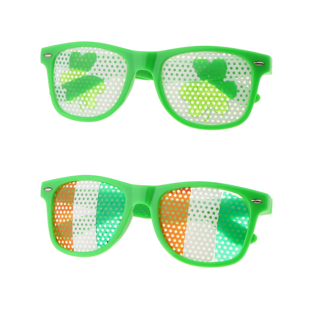 Party Ornament St patrick‘’s Day Dress Up Shamrock Leave  Irish Flag Glasses Irish Traditional Festival Decorations