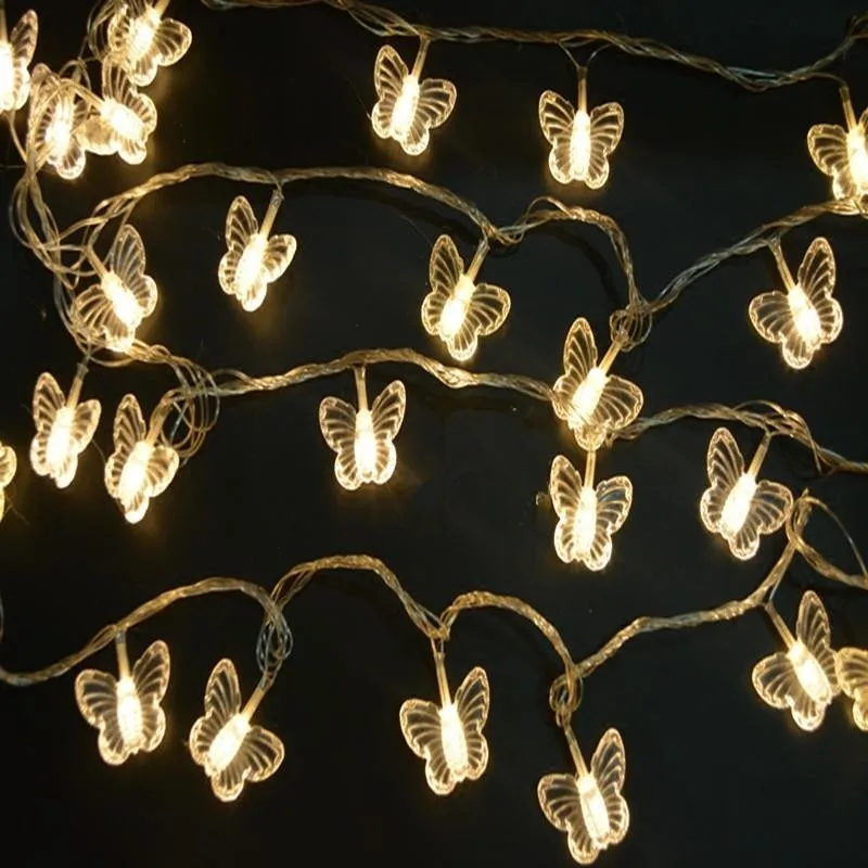 10 м 100 светодиодов 6 бабочка светодиодные полосы света AC110V/220 В открытый и закрытый Рождество Огни Праздник Свадебная вечеринка decotation светодиодные полосы