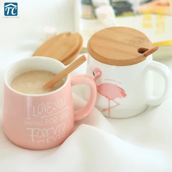 

370ml Cute Pink Flamingo Coffee Milk Ceramic MugWater Tea Cup Home Office Drinkware Creative Afternoon Heat-resistant Decoration